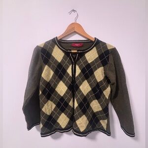 Vintage Fleurette Paris Argyle Cardigan